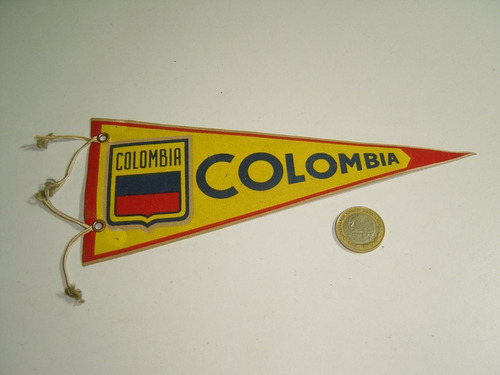 Colombia Bonito Banderín De Futbol Soccer De Los 60's 