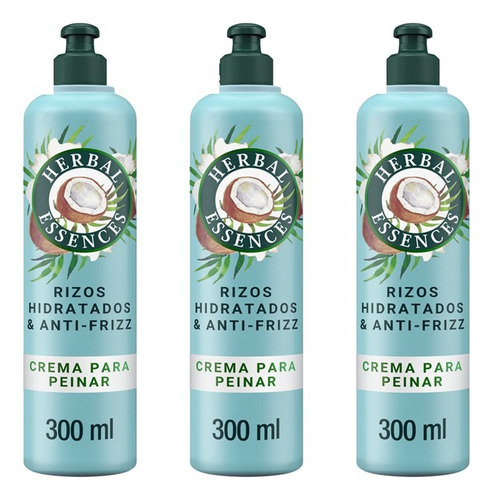 3 Cremas Para Peinar Herbal Essences Agua De Coco 300ml