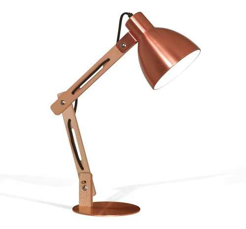 Imagen 1 de 8 de Lampara De Mesa Escritorio Genk Cobre Deco Vintage E27 Led