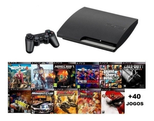 Playstation 3 Usado Play Ps3 + 40 Jogos Originais + Controle