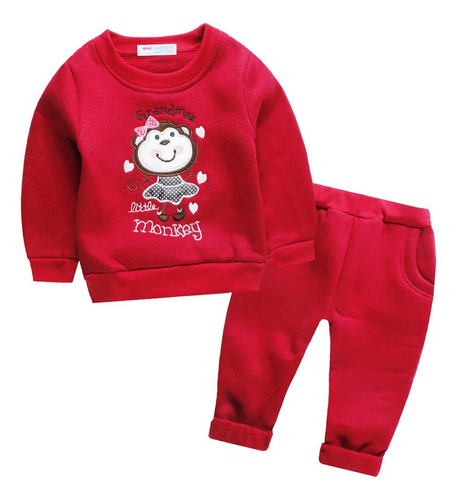 Mud Kingdom Lindo Conjunto Unisex Para Niños, Mono Rojo