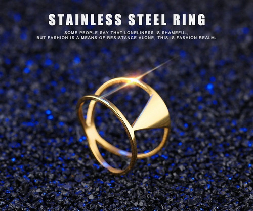 Imagen 3 de 10 de Anillo Acero Dorado Nuevo Diseño - 100