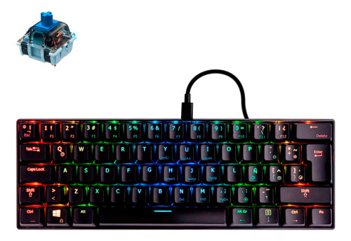 Teclado Mecánico Gamer Vsg Mintaka Negro Switch Azul