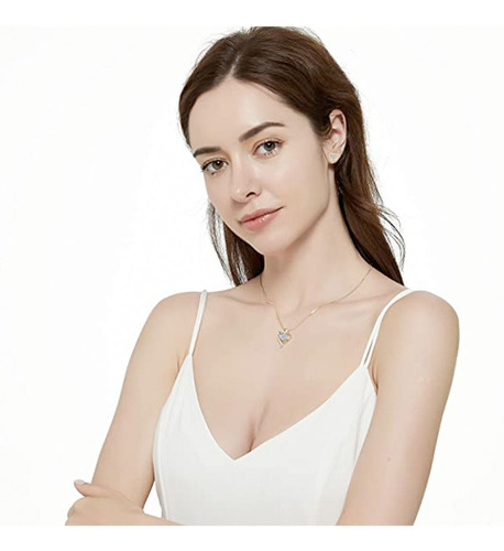 Cadena De Plata Mujer Chapado Cadena Oro 14k Dije Corazón