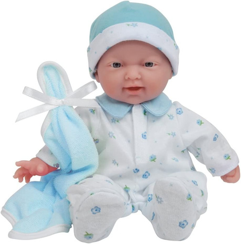 La Baby De Jc Toys Muñeca Bebe Suave Y Lavable 28cm Azul 