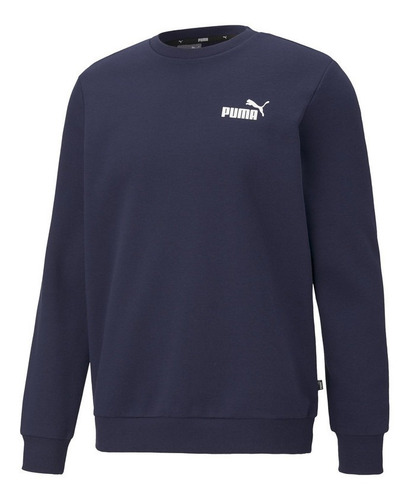 Imagen 1 de 2 de Poleron Crew Puma Ess Small Logo Crew Fl Azul Hombre