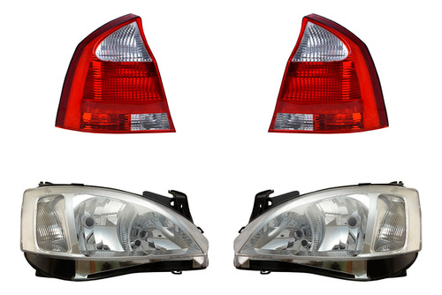 Set Calaveras + Faros Depo Chevrolet Corsa 2008