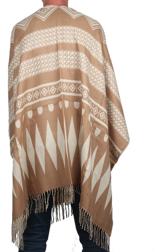 Imagen 3 de 4 de Ruana Poncho Mantón Hombre Étnico Guarda Pampa