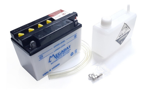 Imagen 3 de 5 de Batería Para Motocicletas Yb6l-b Marca Megabat 12v 6ah