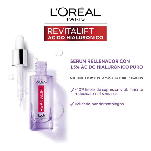 Serum Rellenador Revitalift 1,5% Ácido Hialurónico L'oréal
