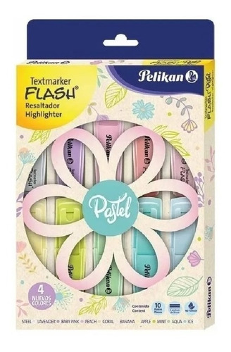 Resaltador Pastel Pelikan Flash Caja X 10 Colores - Nuevo!