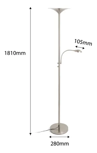 Artefacto Lampara De Pie Decorativo - Calidad Unilux Estructura Plateado