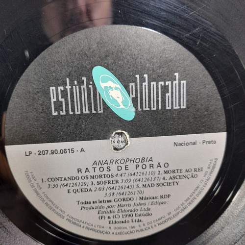 Imagem 5 de 8 de Vinil Lp Ratos De Porão Anarkophobia Com Encarte Bom Estado