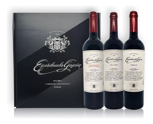 Estuche Vino Escorihuela Mal-cab-syrah X 3 Botellas