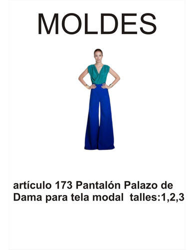 Moldes Textil Pantalón Palazo De Dama Para Tela Modal 1,2,3