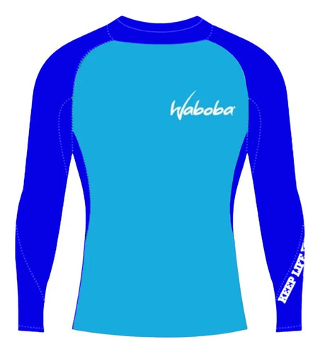 Remera Térmica Waboba Niño Uv50 Talle 6 Celeste Azul Febo