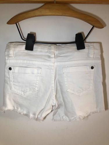 Short De Jeans Nena Talle 4-5 Años Blanco