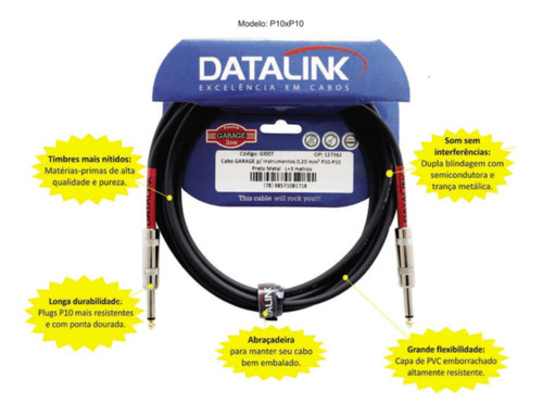 Imagem 4 de 5 de Kit 5 Cabo Datalink Garage Instrumentos P10xp10 L Gi038 5m