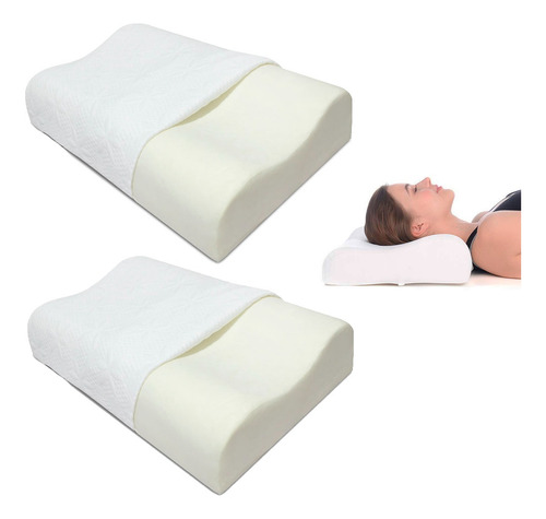 Almohada Ortopédica Cervical Espuma Memory Foam X 2 Unidades