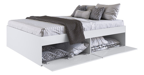Mueble Cama Matrimonial Blanca 4 Puertas Tókio Cm1500br