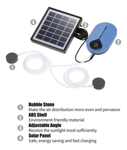 . Lazhu Fish Solar Acuario Oxigenador Bomba 1.5w