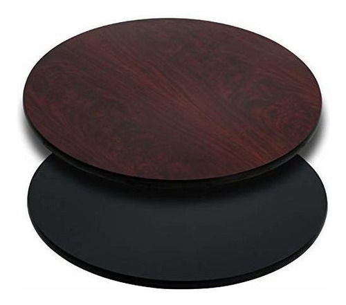 Muebles De Flash 36 '' Round Table Top Con Negro O Caoba Lam