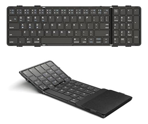 Teclado Bluetooth Plegable Con Teclado Numérico, Sin Costura