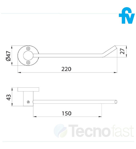 Toallero Corto Fv Arizona Cromo Metálico Barral 0163/b1