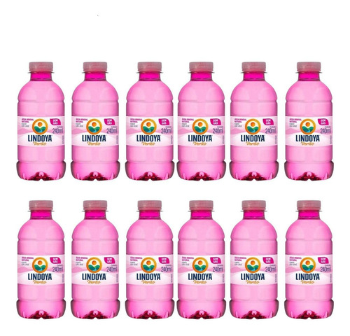 Kit 12 Un Agua Mineral Lindoya Verao Rosa Sem Gas Pet 240ml