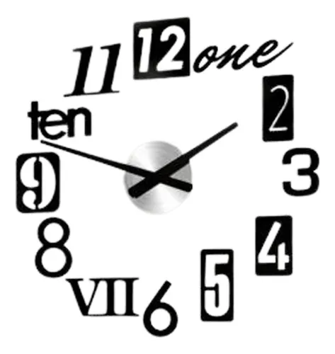 Reloj De Pared Grande 100cm X 100cm Números Romanos Inglés
