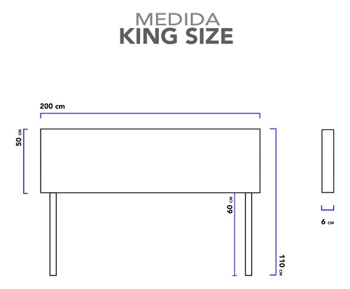 Cabecera King Size Dotico Con Botones Altura Ajustable