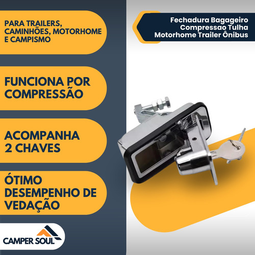 Fechadura Bagageiro Compressao Tulha Motorhome Trailr Onibus