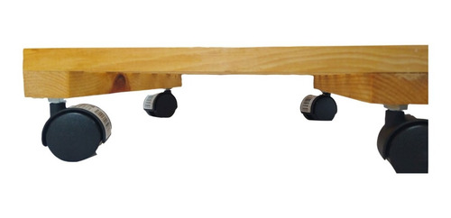 Bases De Madera Para Maceta Con Ruedas Paquete De 3 Natural