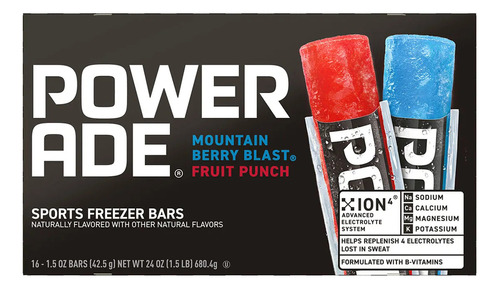 Heladitos Powerade Bolis frutas 42.5g  pack x 16