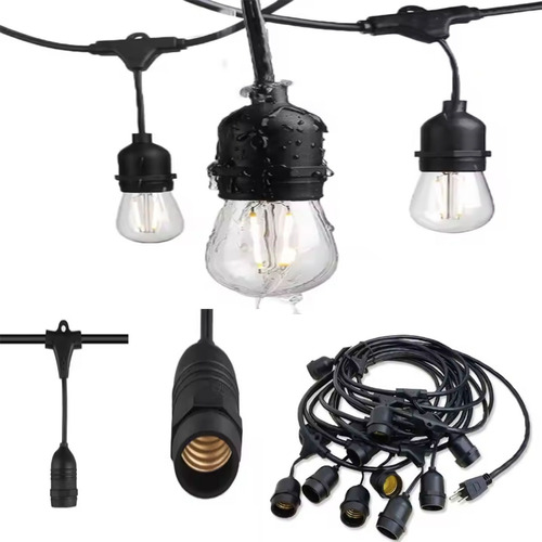 Guirnalda Vintage Led 10 Metros 12 Focos Vintage Exterior