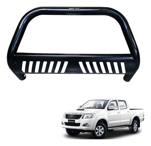 Quebra Mato Hilux 2005 2006 2007 2008 2009 Preto Com Chapa