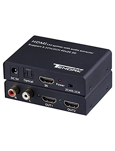 Splitter Hdmi 1x2 Tendak 4k Con Hdmi Audio Extractor + Óptic