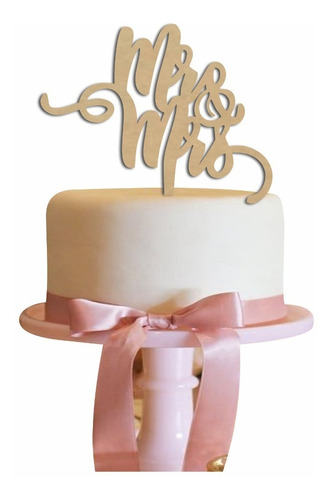 Topper Cake Letrero Parapastel Mr And Mrs Mdf Natural Art900