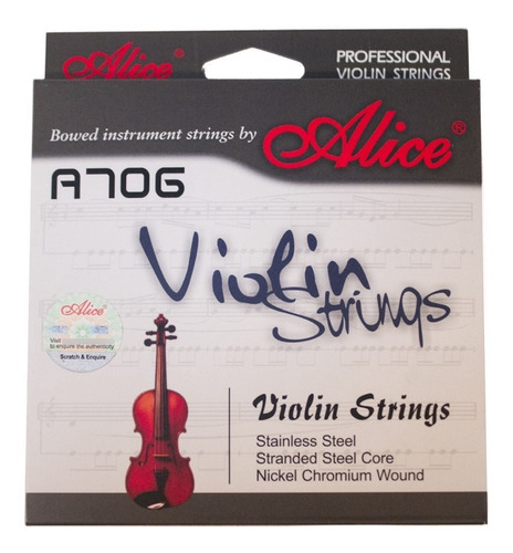 Encordado De Violín Alice Aleación Nickel Cromo