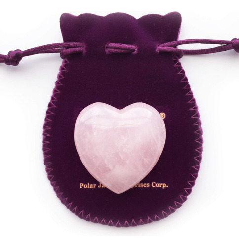 Heart Shaped Rose Quartz Puffy Heart Stone 45mm (1.8 ) For C