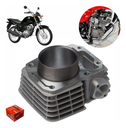 Cilindro Do Motor Com Camisa Kmp Honda Cg 150 Para Cg 190cc