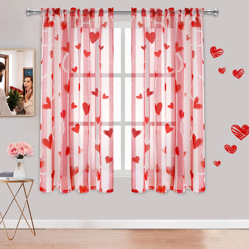 Cortinas Traslucidas Para El Dia De San Valentin Para Sala D