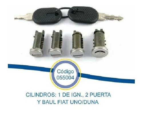 Kit Cilindro Cerraduras Fiat Duna Uno Baul Puertas Arranque