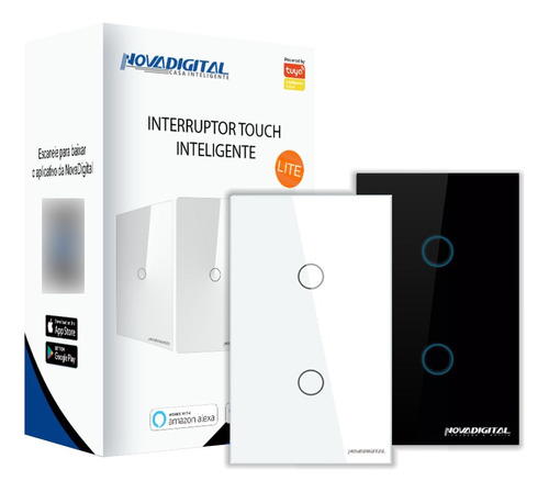 Interruptor Touch Wi-fi 02 Botões Lite-s Novadigital Tuya