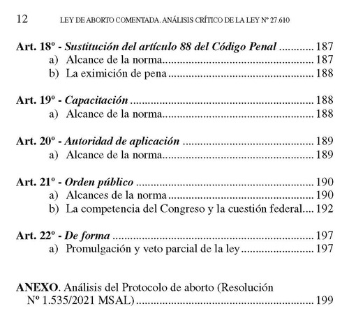 Ley Del Aborto Comentada. Análisis Crítico De La Ley 27610