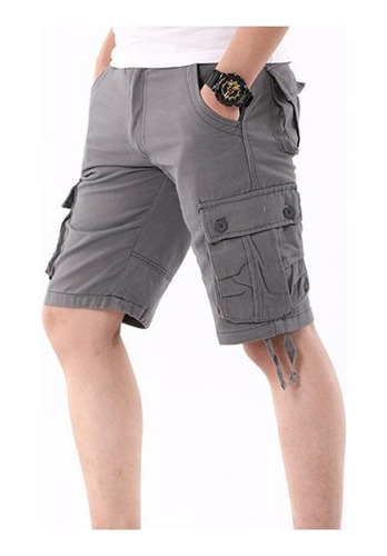 Shorts Casuales Sueltos Con Varios Bolsillos Para Hombre