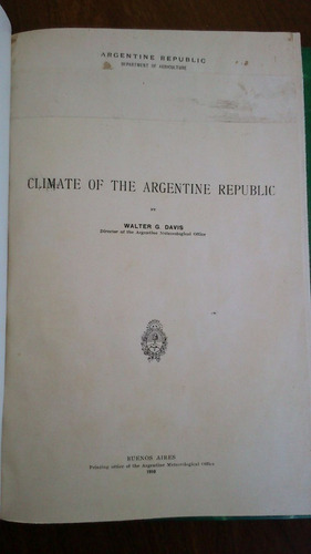 Climate Of The Argentine Republic 1910 Walter G. Davis