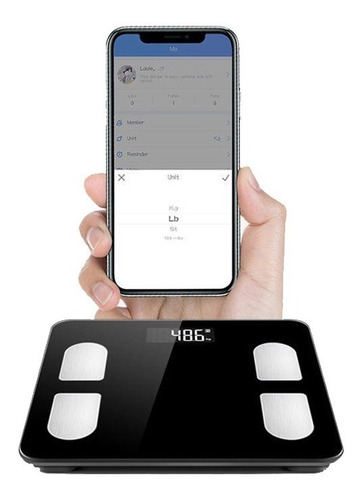 Balanza Vidrio Bluetooth 180kg + Aplicativo Control Salud