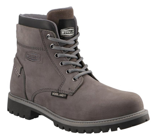 Bota Formal Pr260186 Gris Logo Grabado Texto Cinta Work