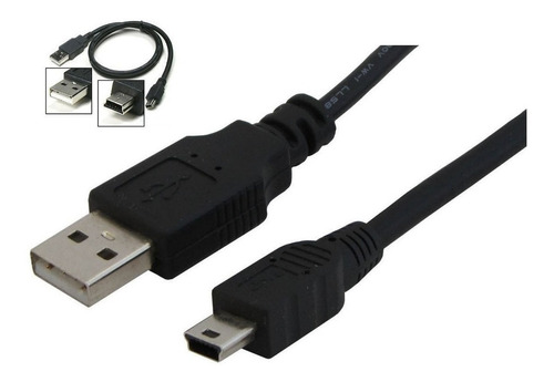 Cabo Dados Usb P/ Gps Garmim Nuvi 30 40 50 52 54 200 205 Cor Preto